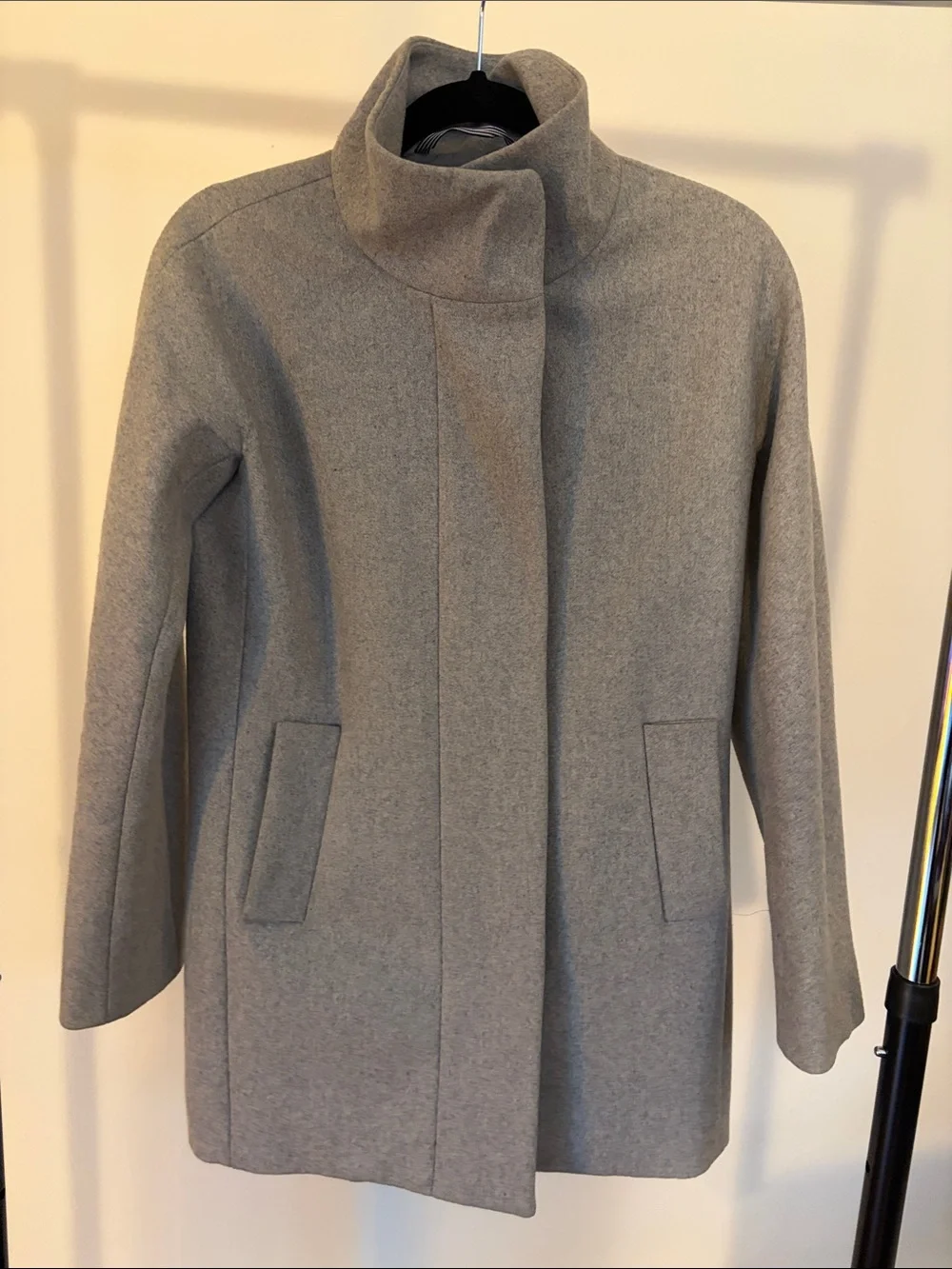 J. Crew Light Gray Wool Blend Stand-Collar Pea Coat - Picture 4 of 5